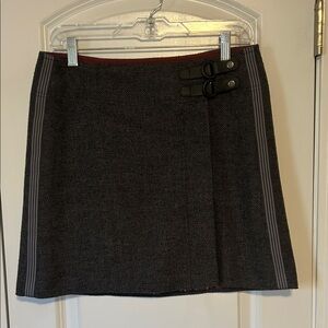 Prana gray tweed wool mini skirt S/M